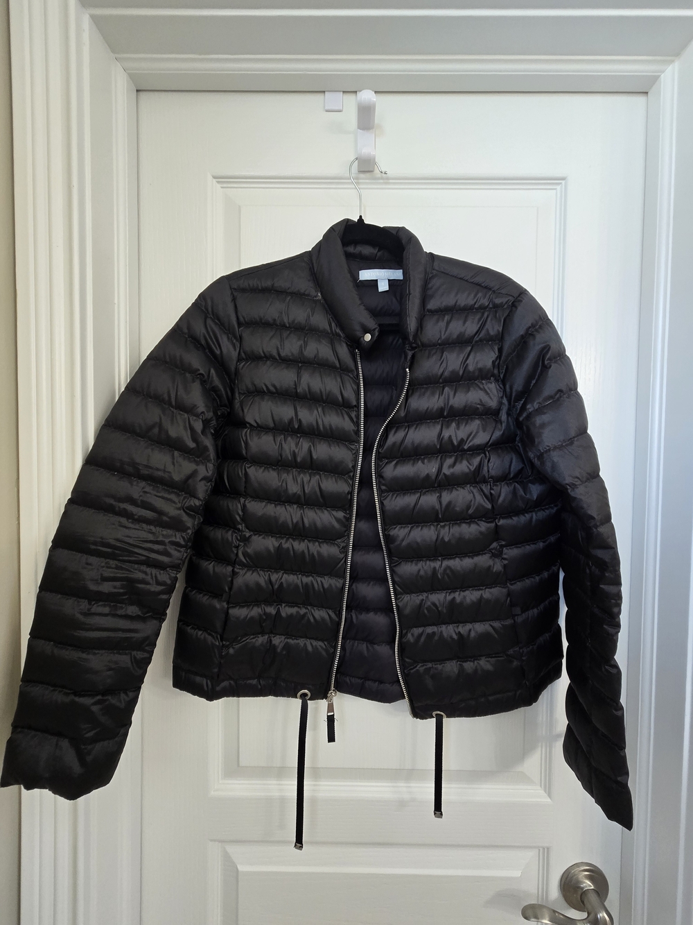 Antonio Melani Black Quilted Puffer Jacket Zip Front Women’s